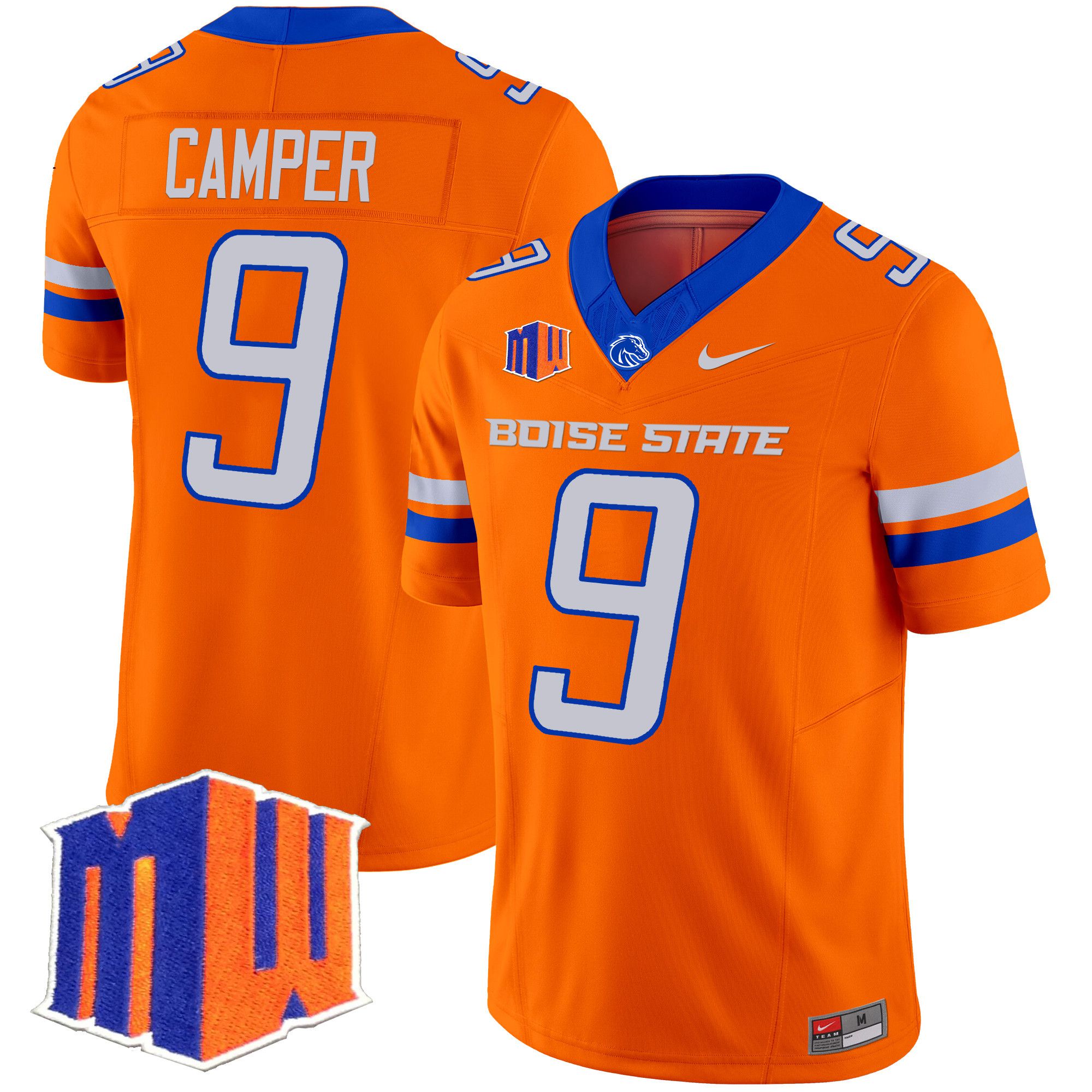 Men Boise State Broncos #9 Camper Orange Nike 2024 Vapor Limited NCAA Jersey style 1->more ncaa teams->NCAA Jersey
